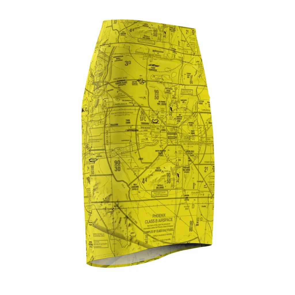 Phoenix TAC Chart pencil skirt (yellow)