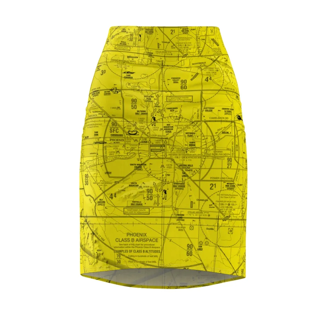 Phoenix TAC Chart pencil skirt (yellow)