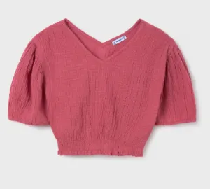 Pink V-Neck Crop Top