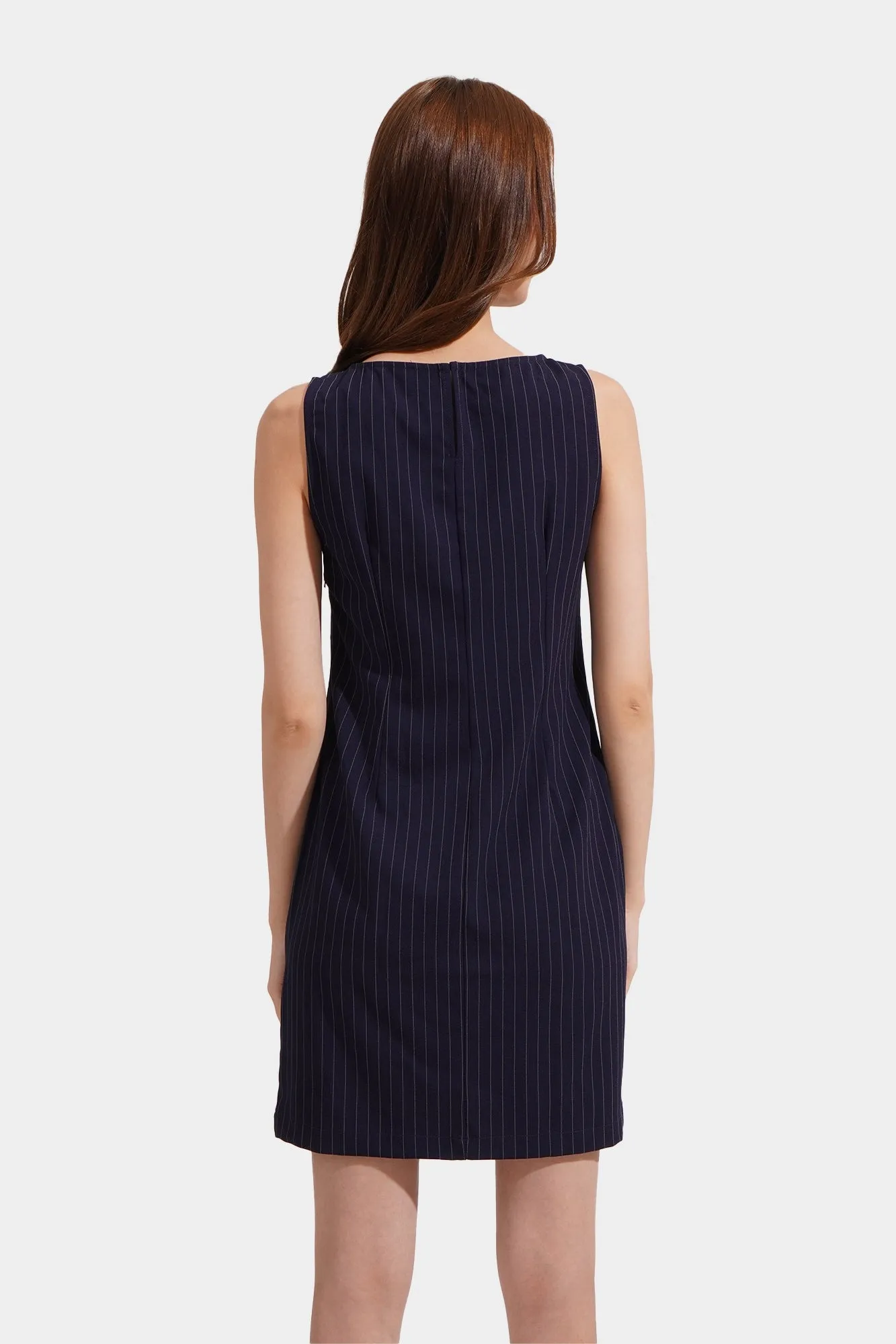 Pinstripe Sheath Mini Dress