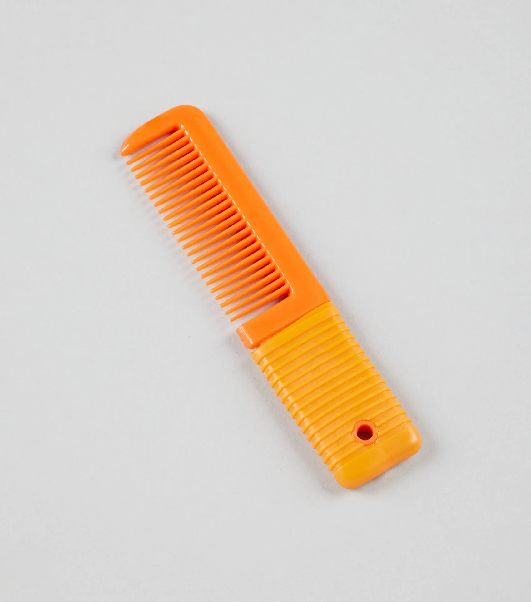 Plastic Mane Comb with Handle - Small Orange & Amber