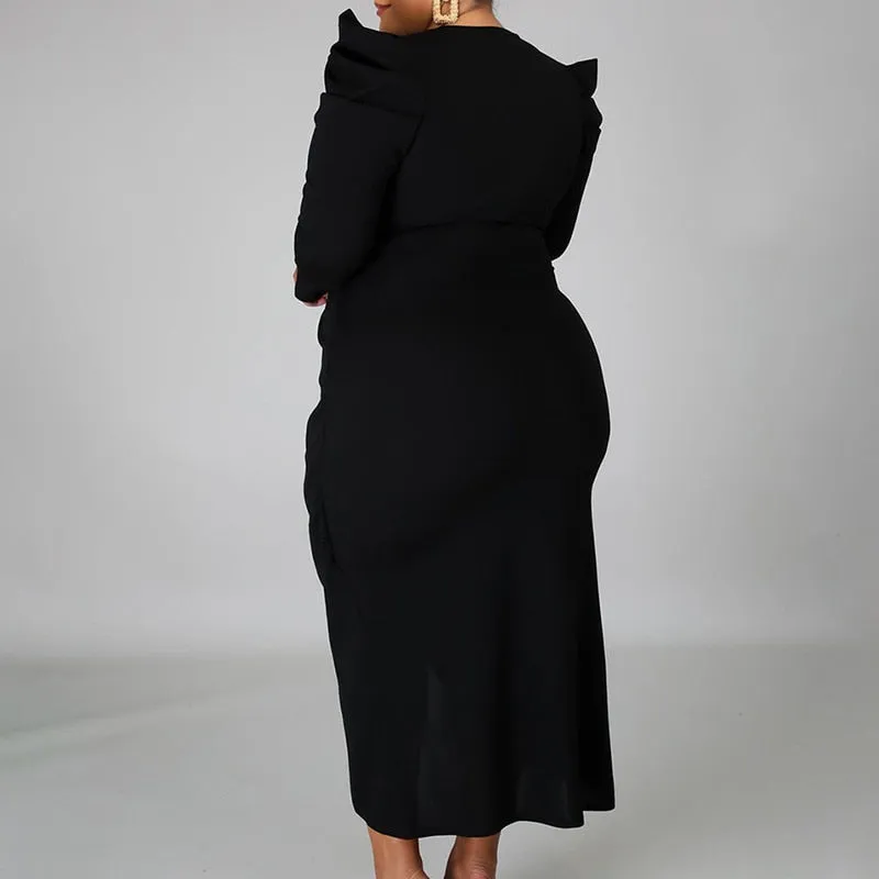 Plus Size  Women Evening Party V-Neck Bag Hip