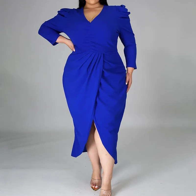 Plus Size  Women Evening Party V-Neck Bag Hip
