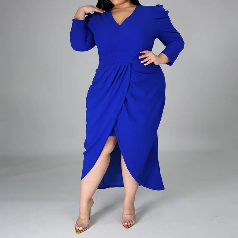 Plus Size  Women Evening Party V-Neck Bag Hip