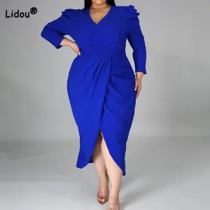 Plus Size  Women Evening Party V-Neck Bag Hip