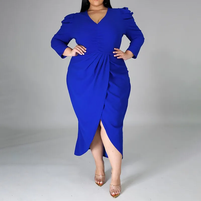 Plus Size  Women Evening Party V-Neck Bag Hip