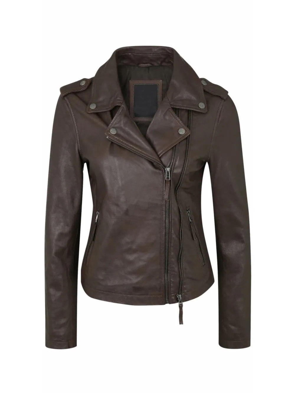 Press Stud Collar Moto Jacket