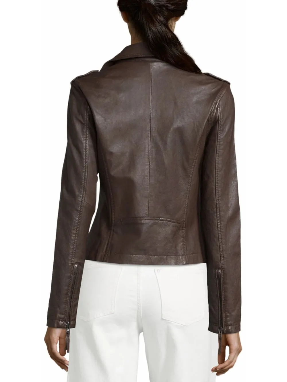 Press Stud Collar Moto Jacket
