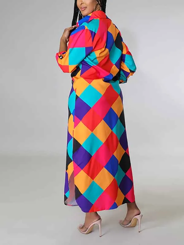Print Button Down Dresses