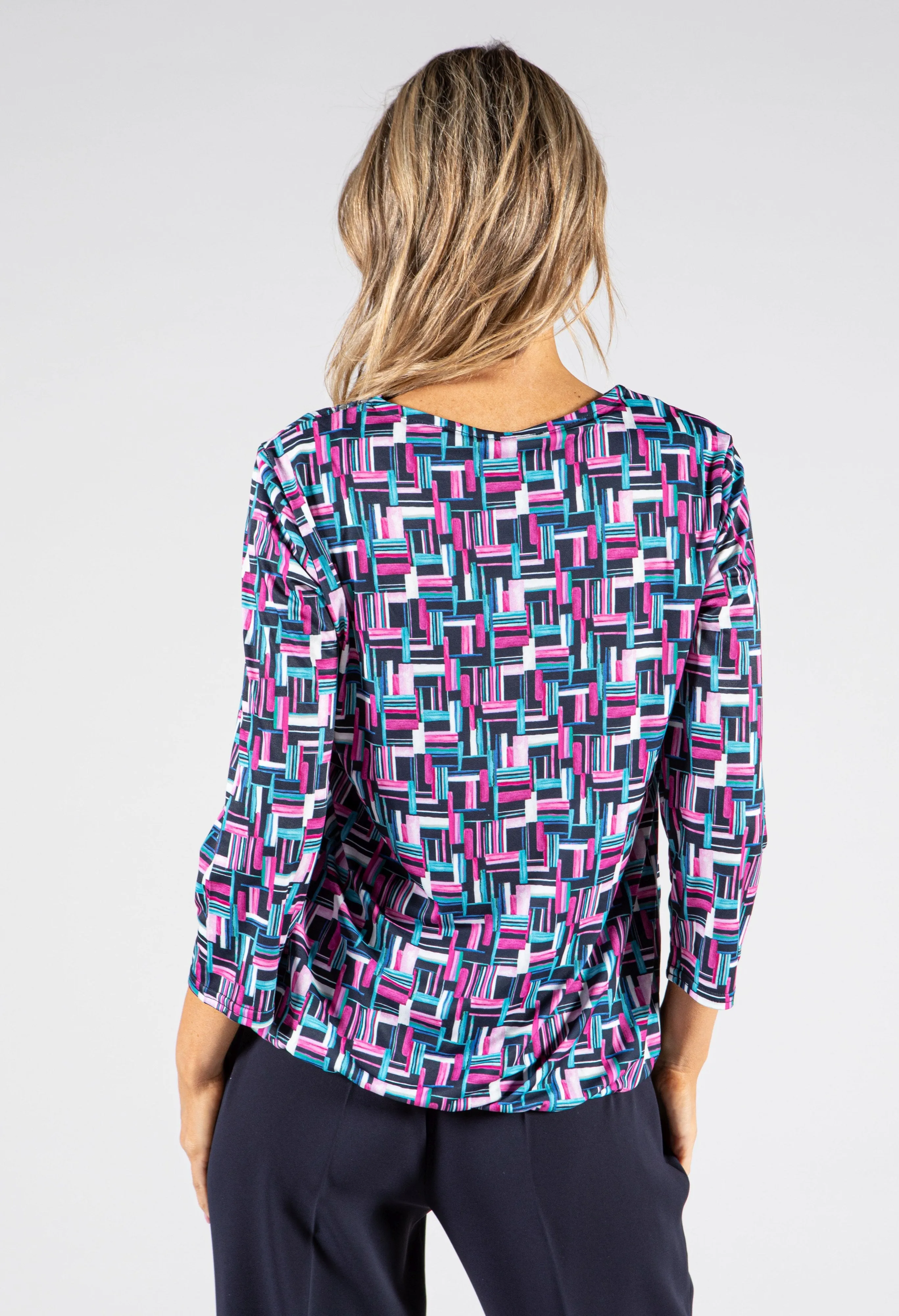 Printed V-Neck Top