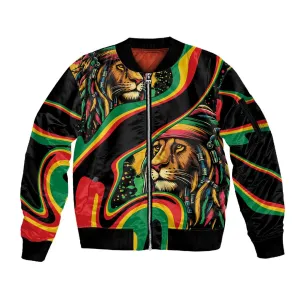 Proud Afro-Jamaicans Rasta Lion Sleeve Zip Bomber Jacket Reggae My Soul LT9
