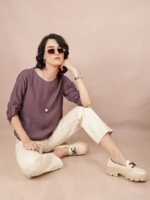 Purple V-Neck Top