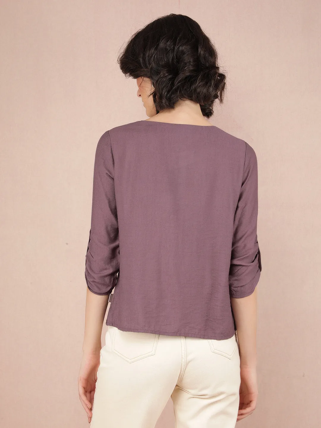 Purple V-Neck Top