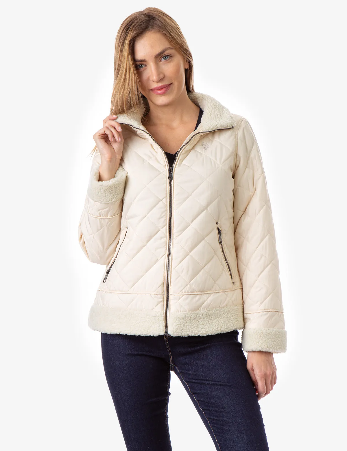QUILTED MOTO PUFFER JACKET