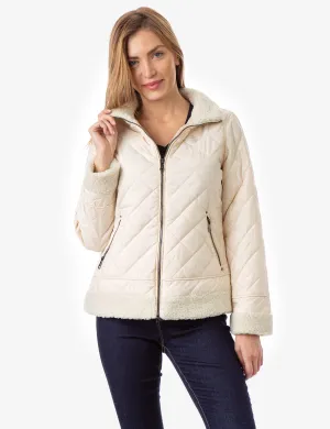 QUILTED MOTO PUFFER JACKET