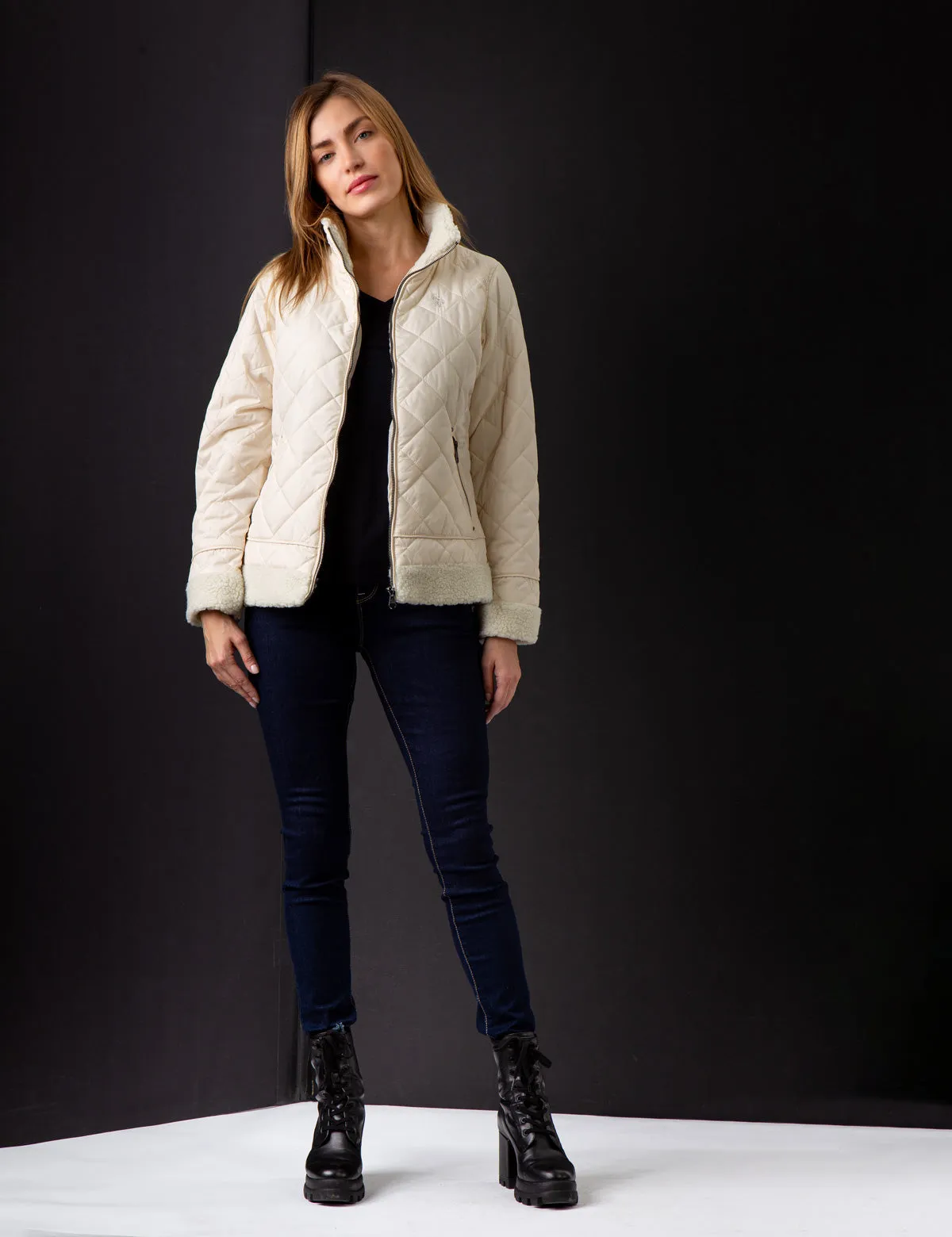 QUILTED MOTO PUFFER JACKET