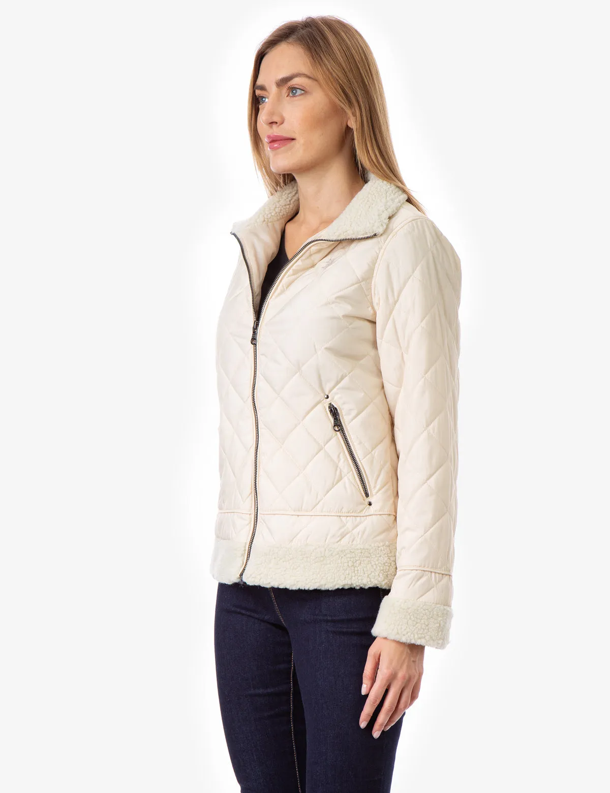 QUILTED MOTO PUFFER JACKET