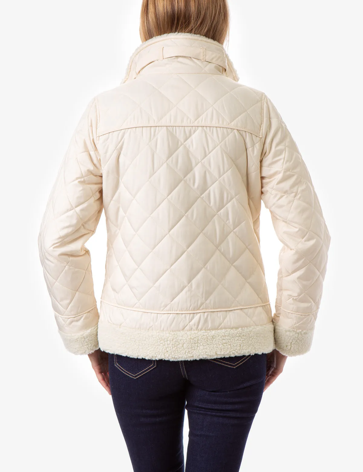 QUILTED MOTO PUFFER JACKET
