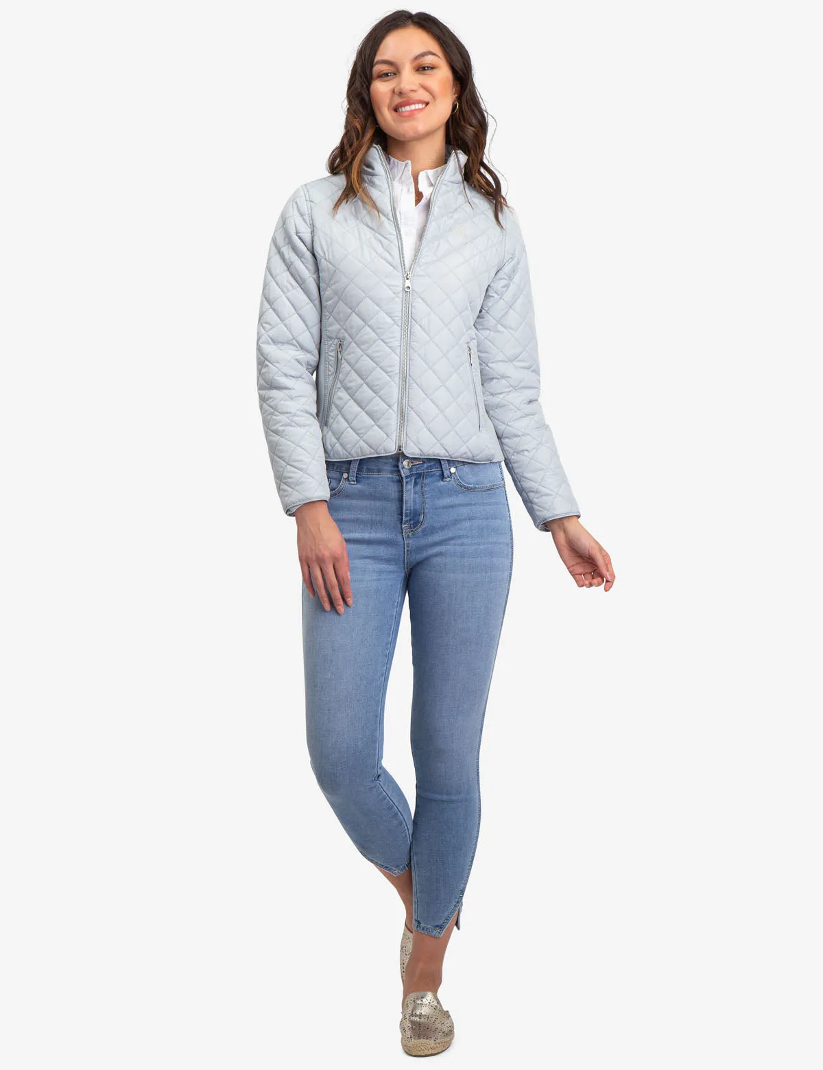 QUILTED SIDE KNIT MOTO JACKET