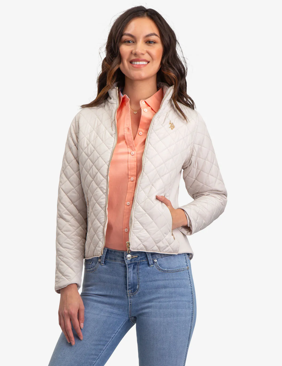 QUILTED SIDE KNIT MOTO JACKET