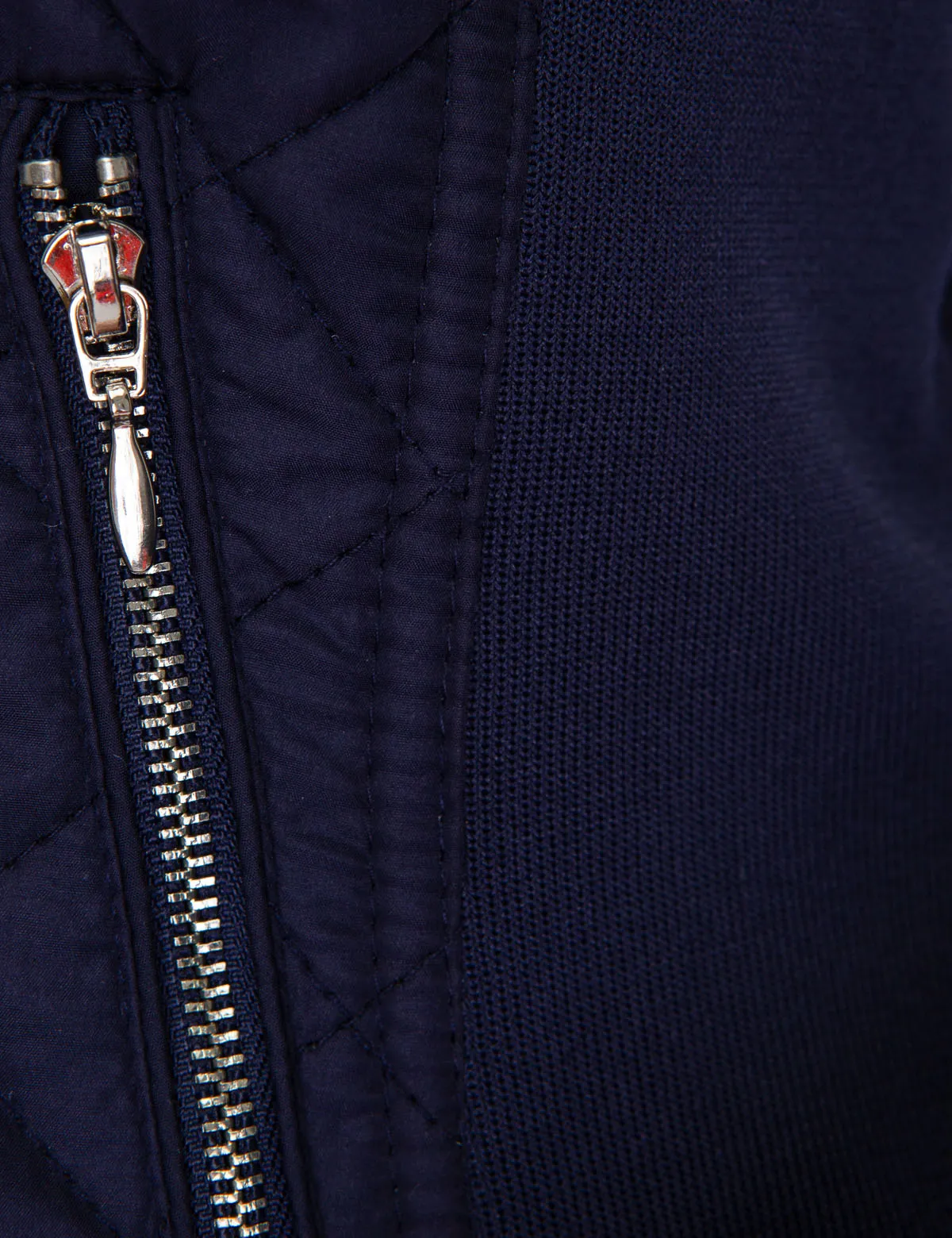 QUILTED SIDE KNIT MOTO JACKET