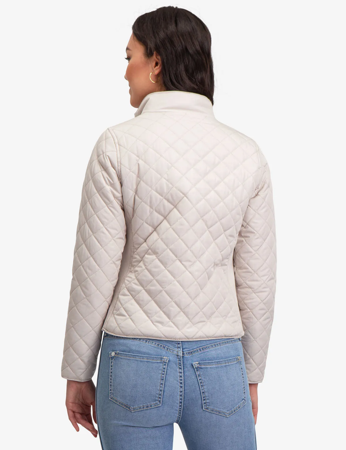 QUILTED SIDE KNIT MOTO JACKET