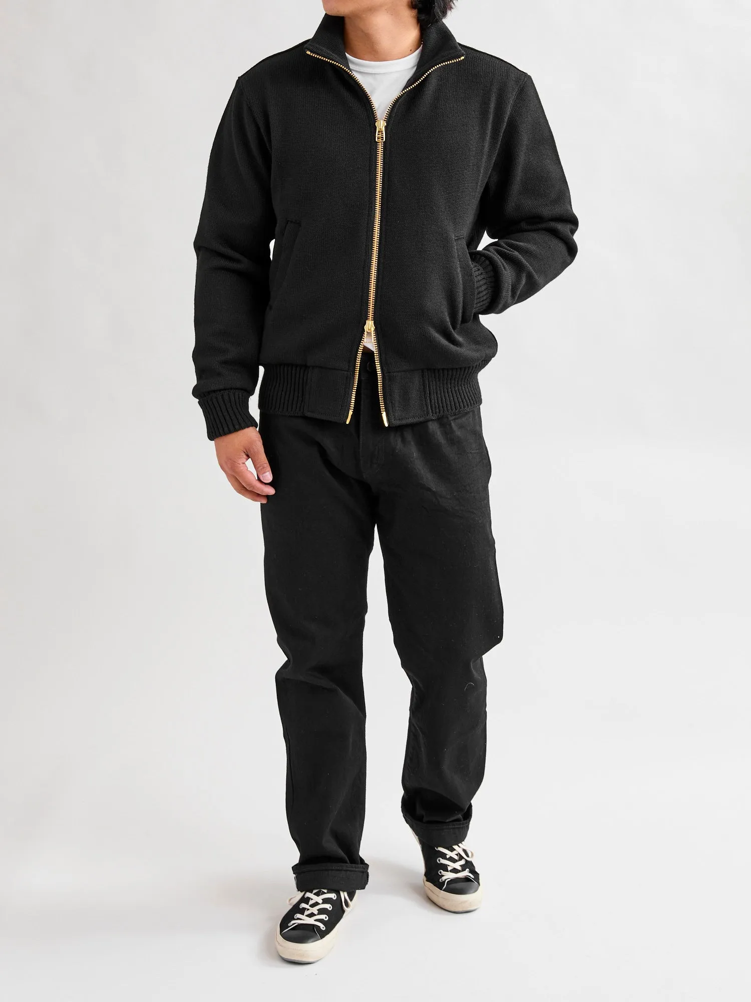 "Full Throttle" Moto Sweater in Black
