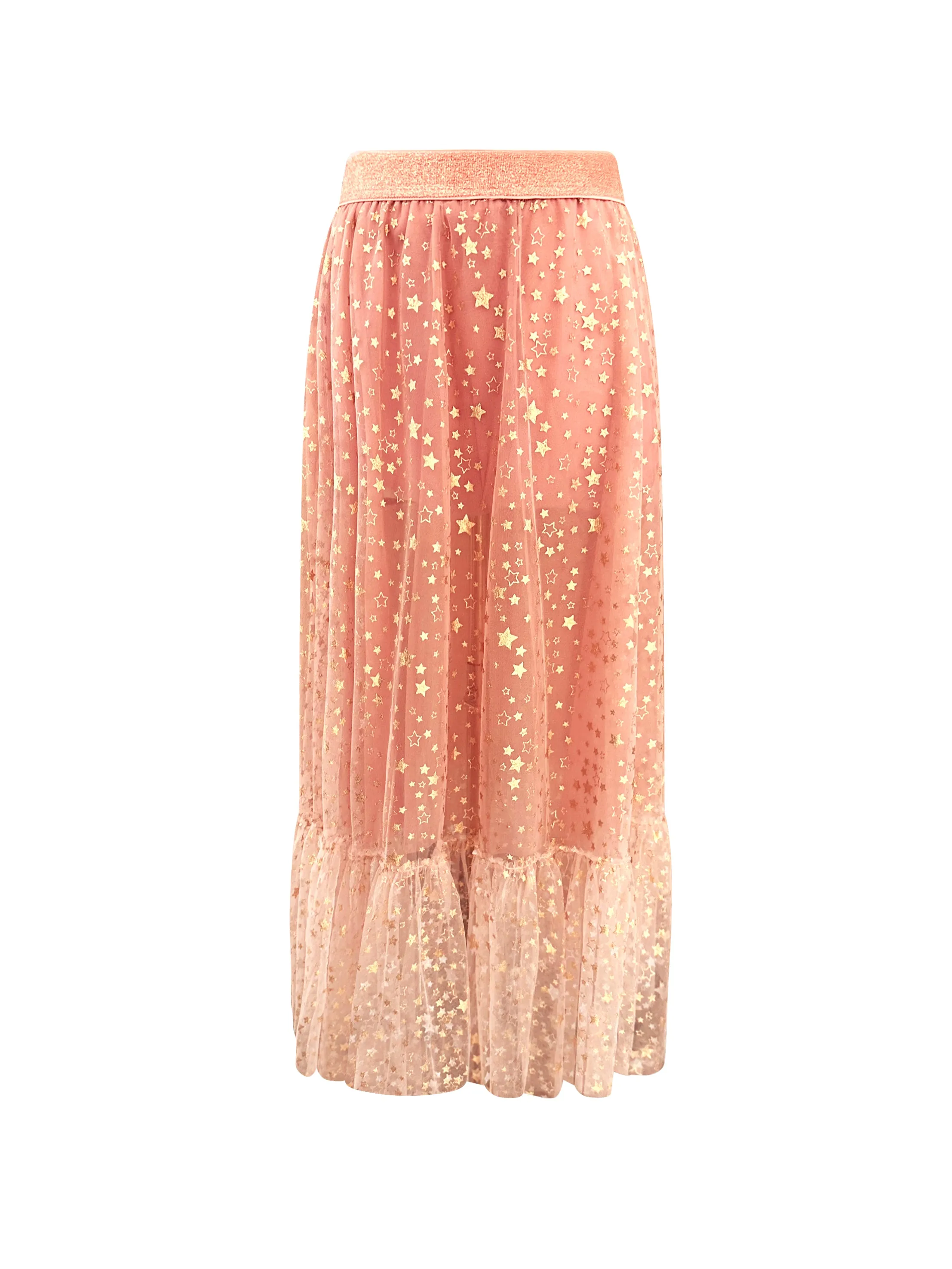 "J'Adore" Women's Ruffled Tulle Midi Skirt