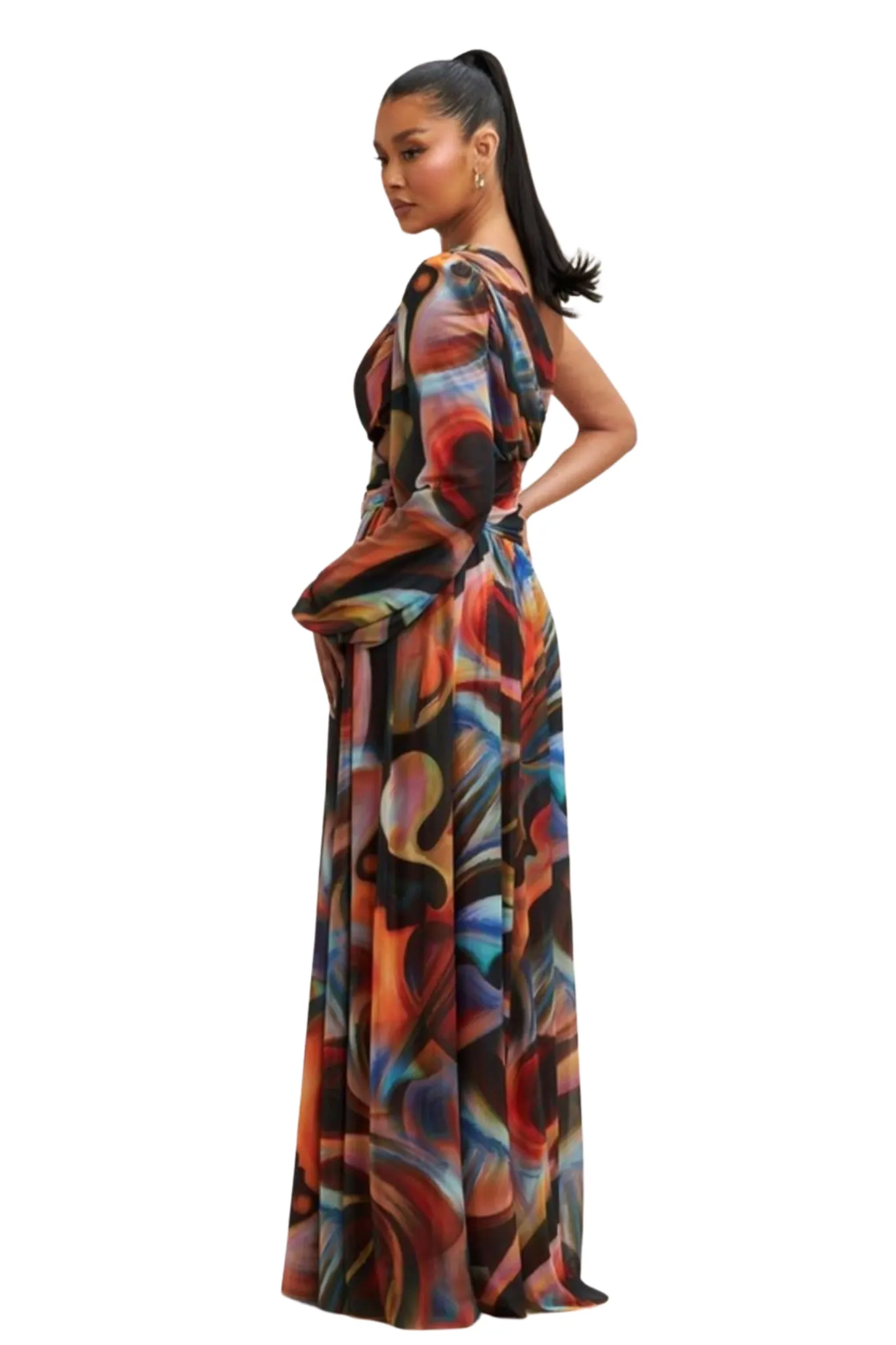 Raven Front Slit Maxi Dress