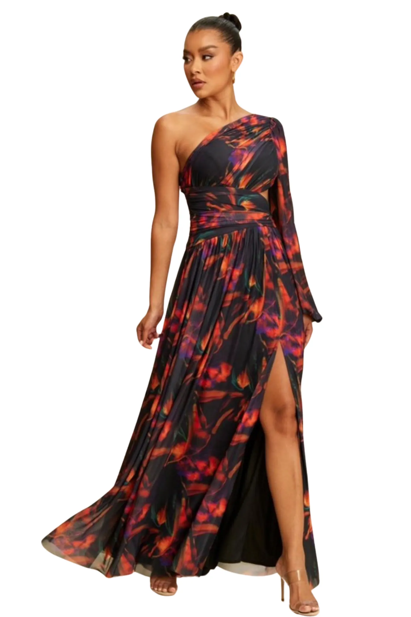 Raven Front Slit Maxi Dress