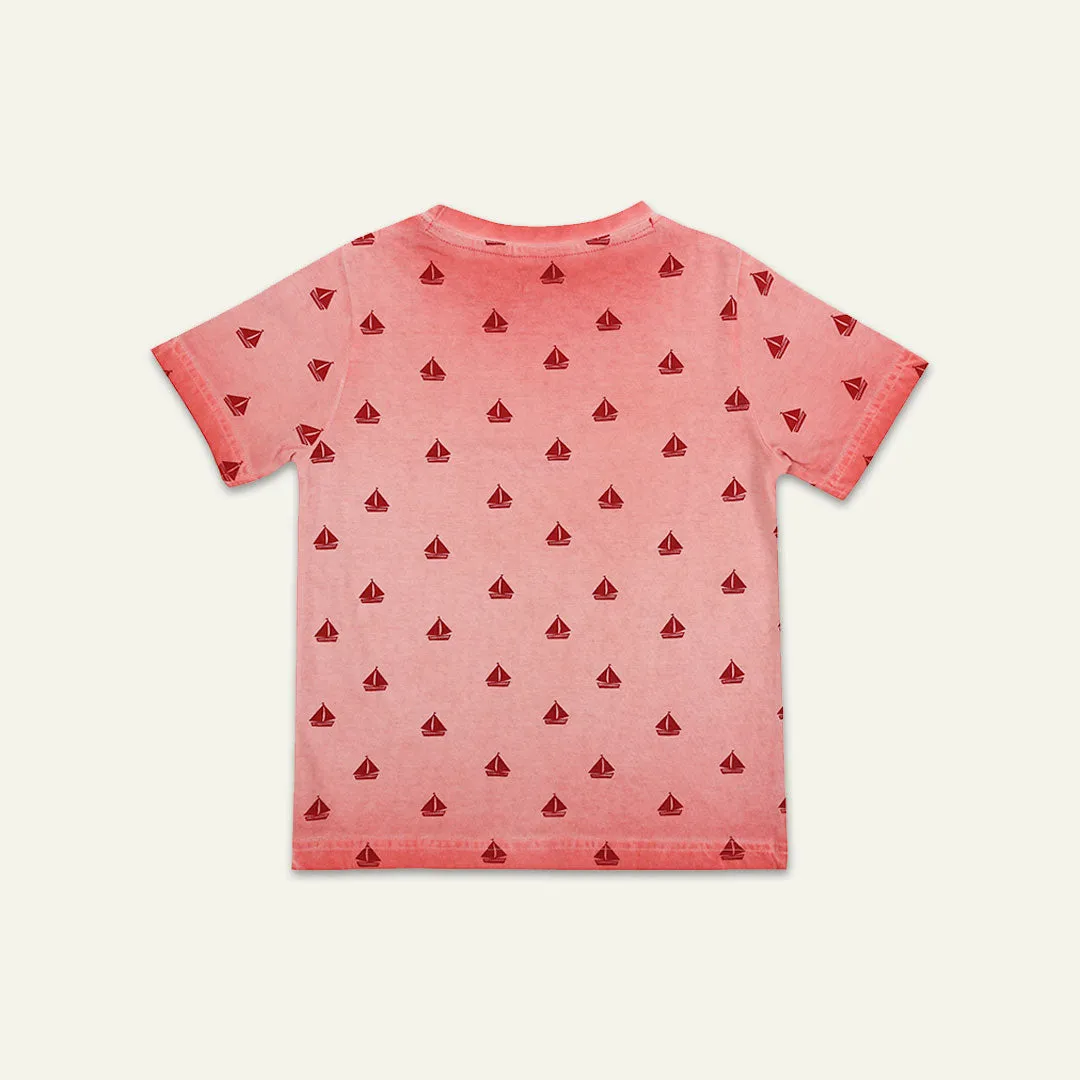 Red Ships Print T-Shirt