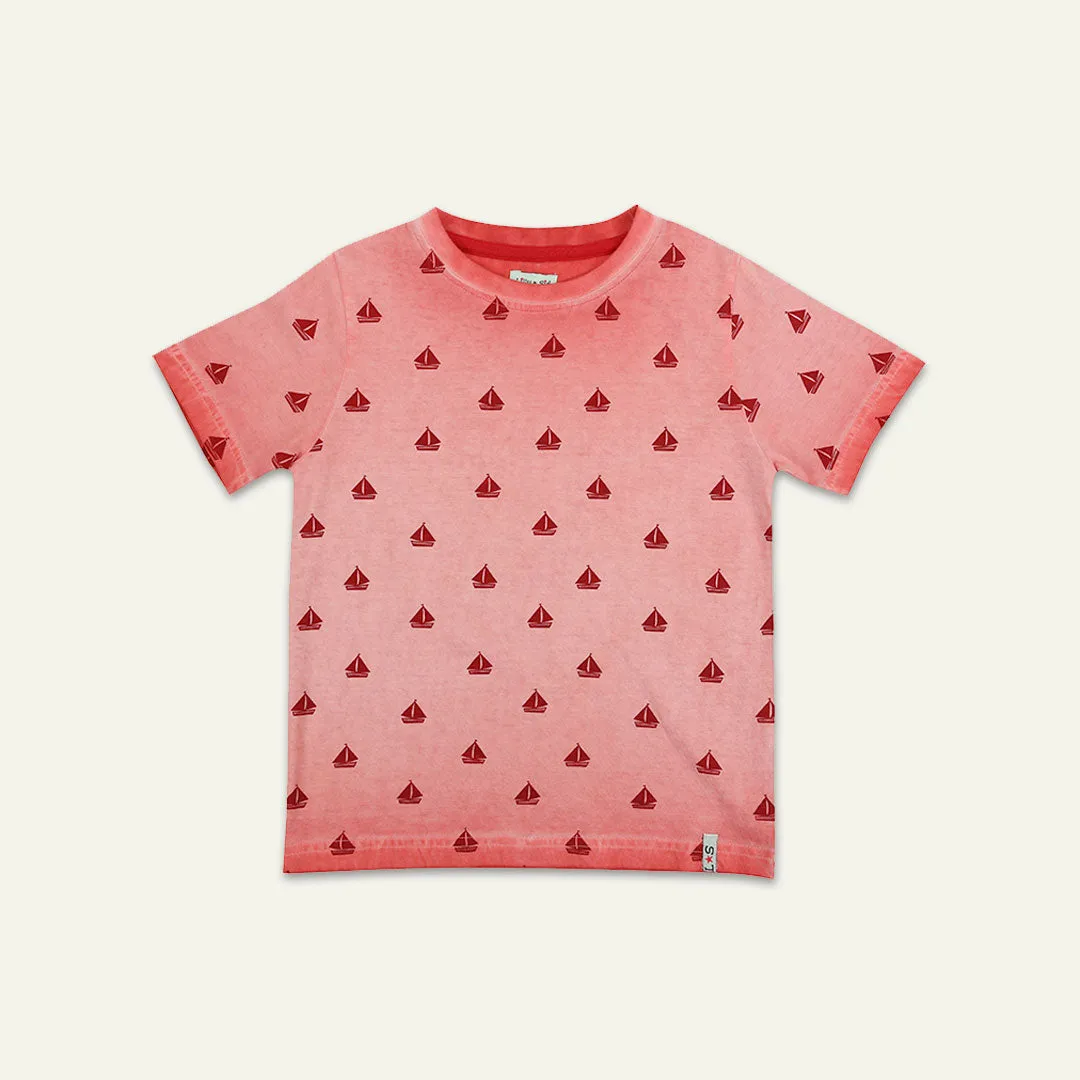 Red Ships Print T-Shirt