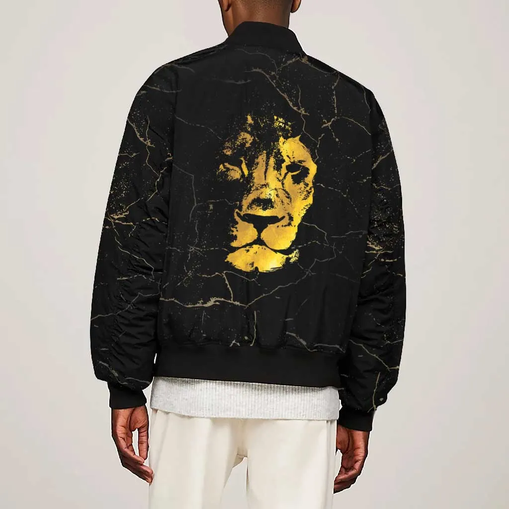 Reggae King Marley Bomber Jacket Gold Lion LT05