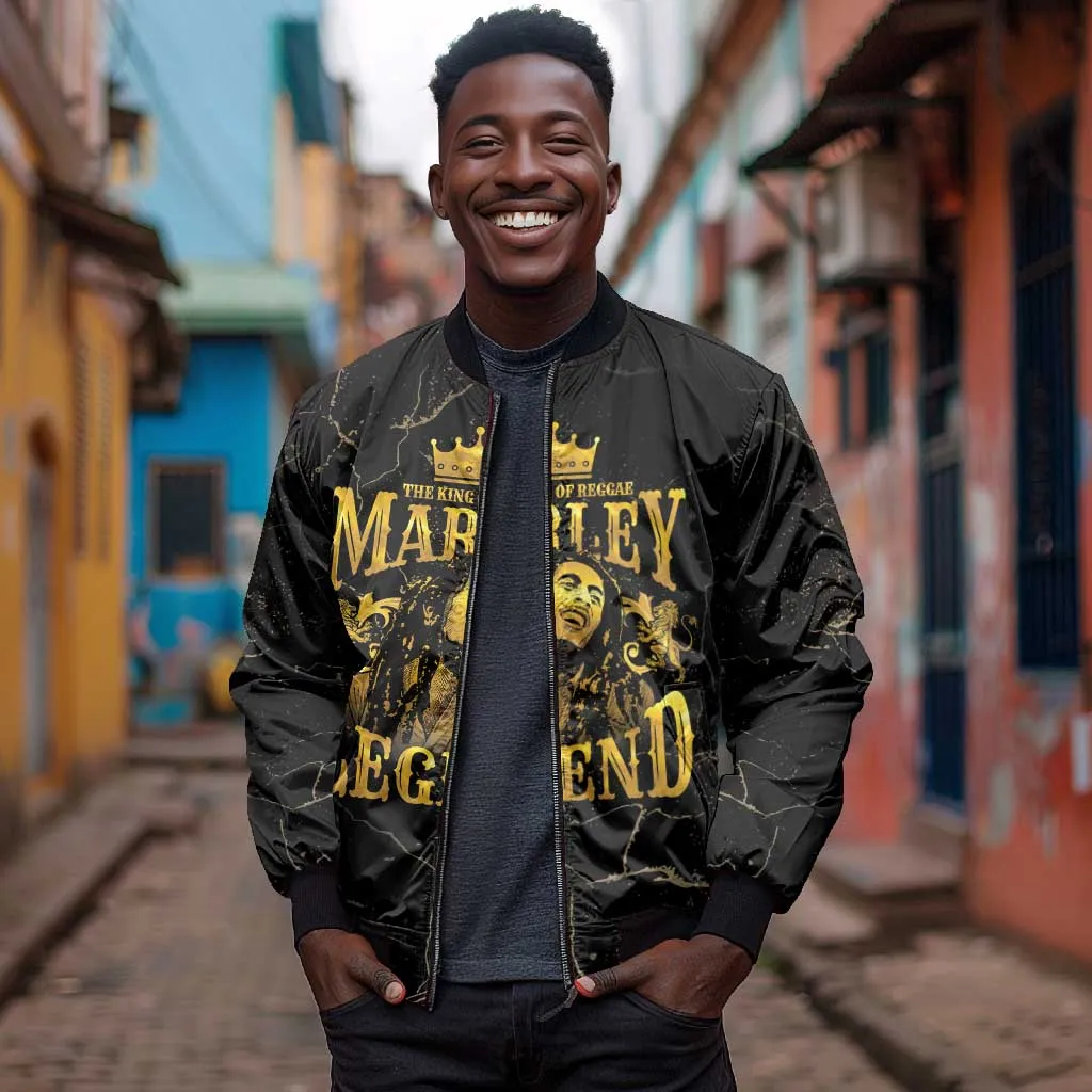 Reggae King Marley Bomber Jacket Gold Lion LT05