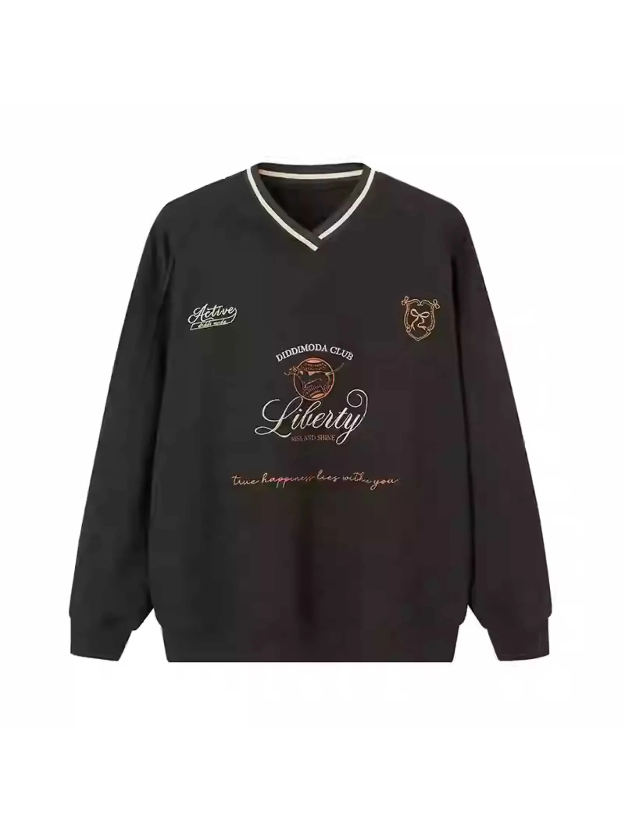 Retro V-neck sweatshirt【s0000010797】