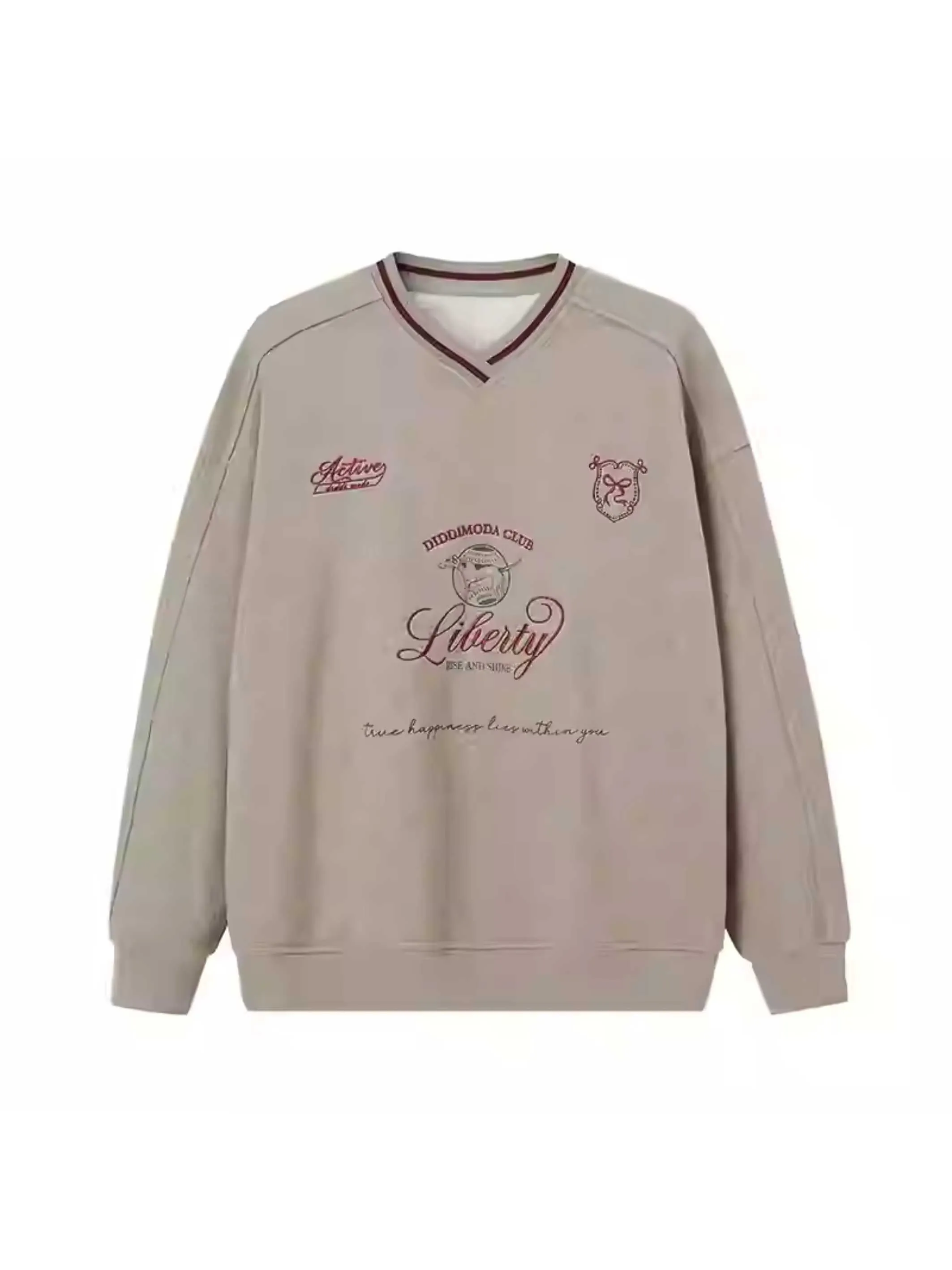 Retro V-neck sweatshirt【s0000010797】