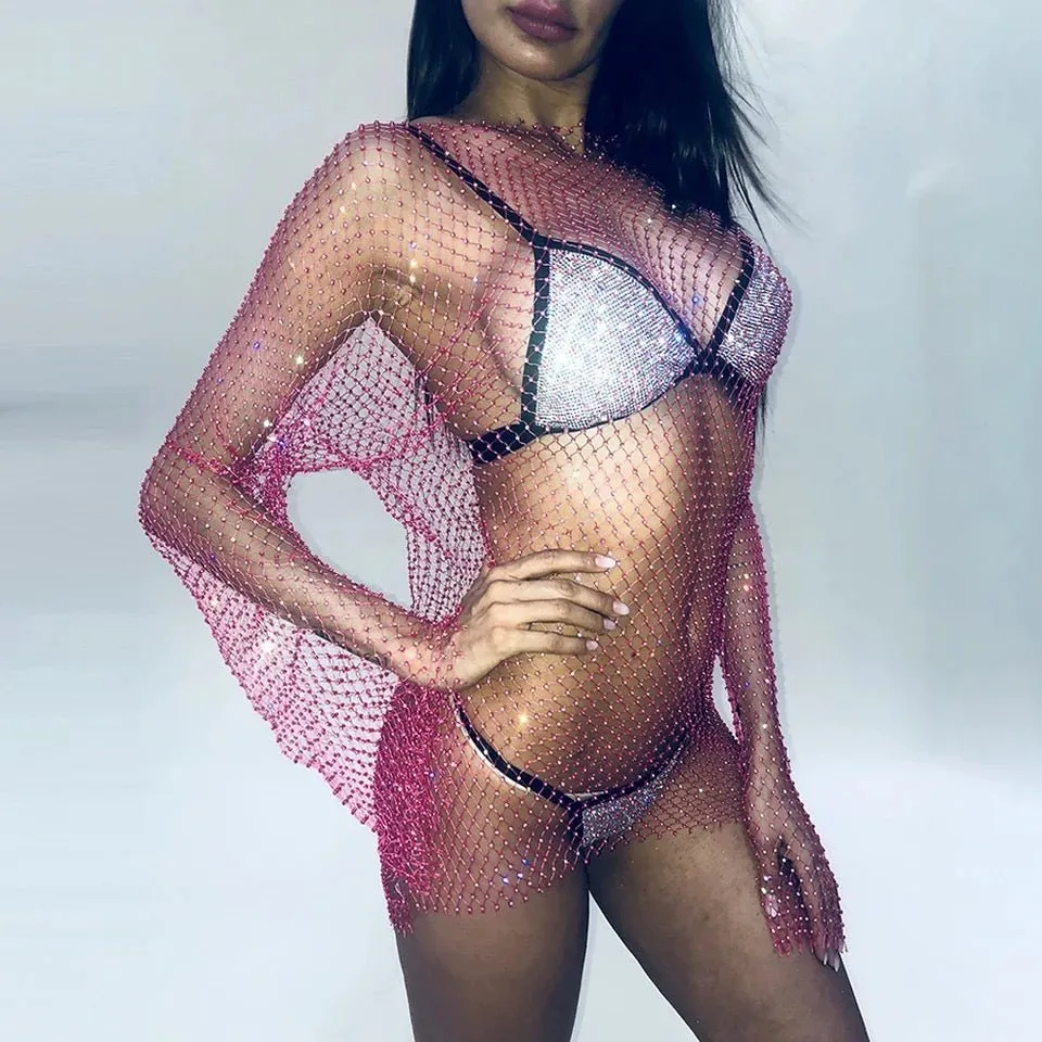 Rhinestones Beach Cover Up