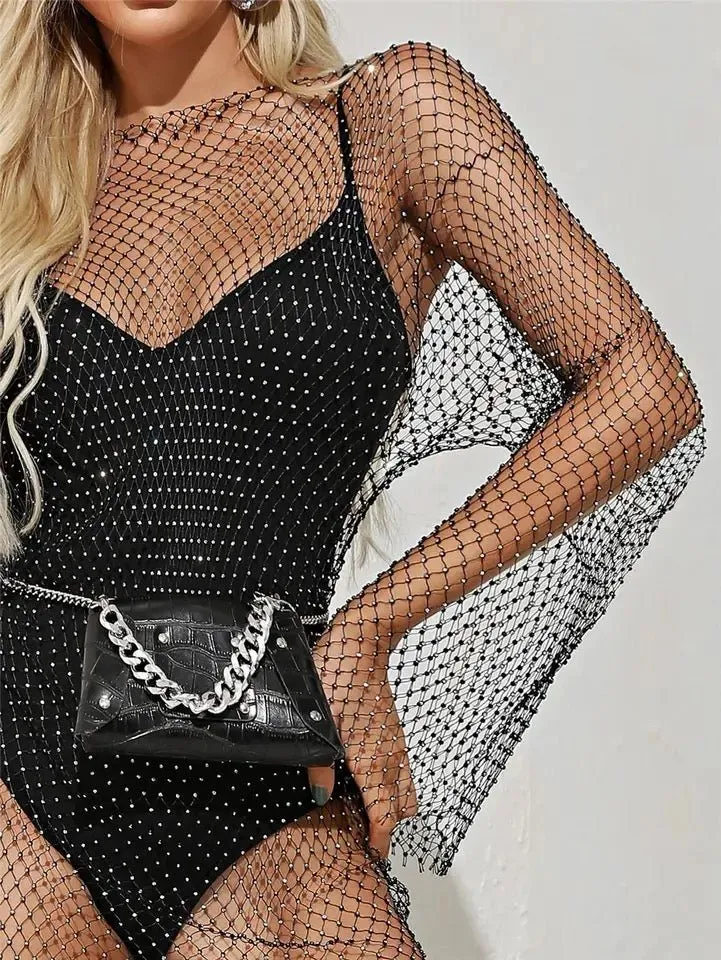 Rhinestones Beach Cover Up