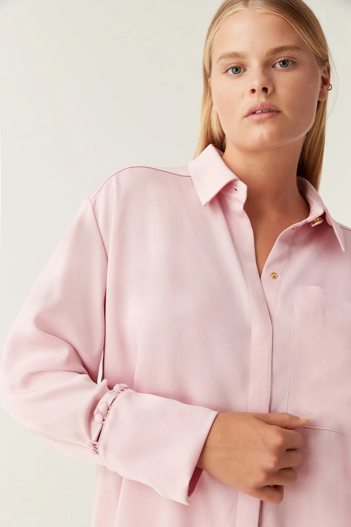 Riddle Buttoned Crepe Shirt