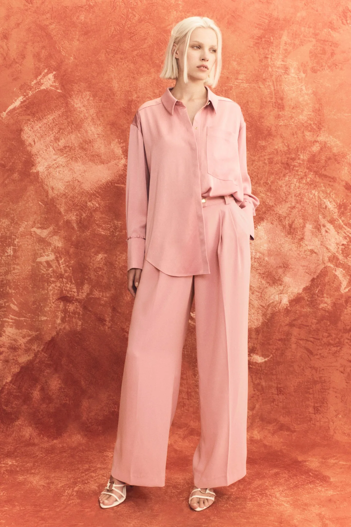 Riddle Buttoned Crepe Shirt