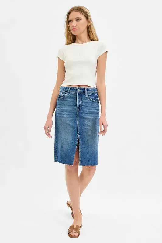 RISEN High Rise Front Slit Pencil Skirts
