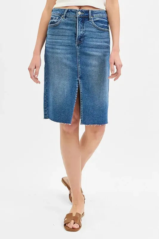 RISEN High Rise Front Slit Pencil Skirts