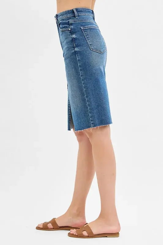 RISEN High Rise Front Slit Pencil Skirts