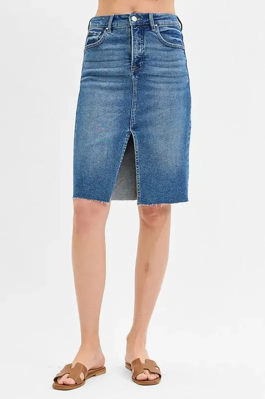 RISEN High Rise Front Slit Pencil Skirts
