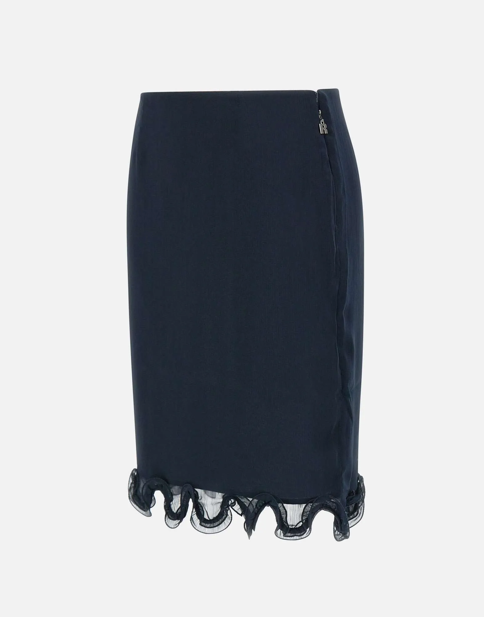 Rotera Birger Christensen Chiffon ruffle kjol i blått