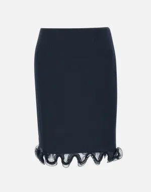 Rotera Birger Christensen Chiffon ruffle kjol i blått