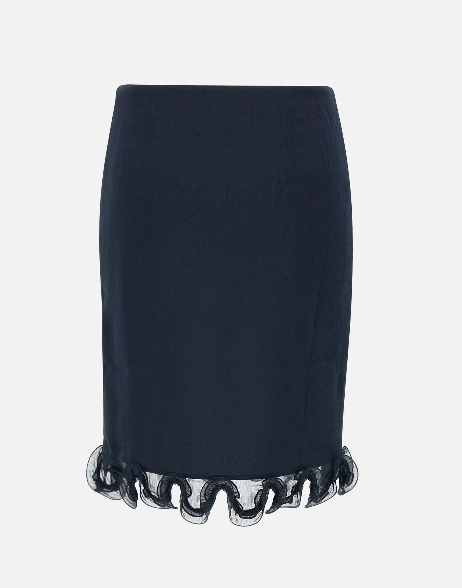 Rotera Birger Christensen Chiffon ruffle kjol i blått
