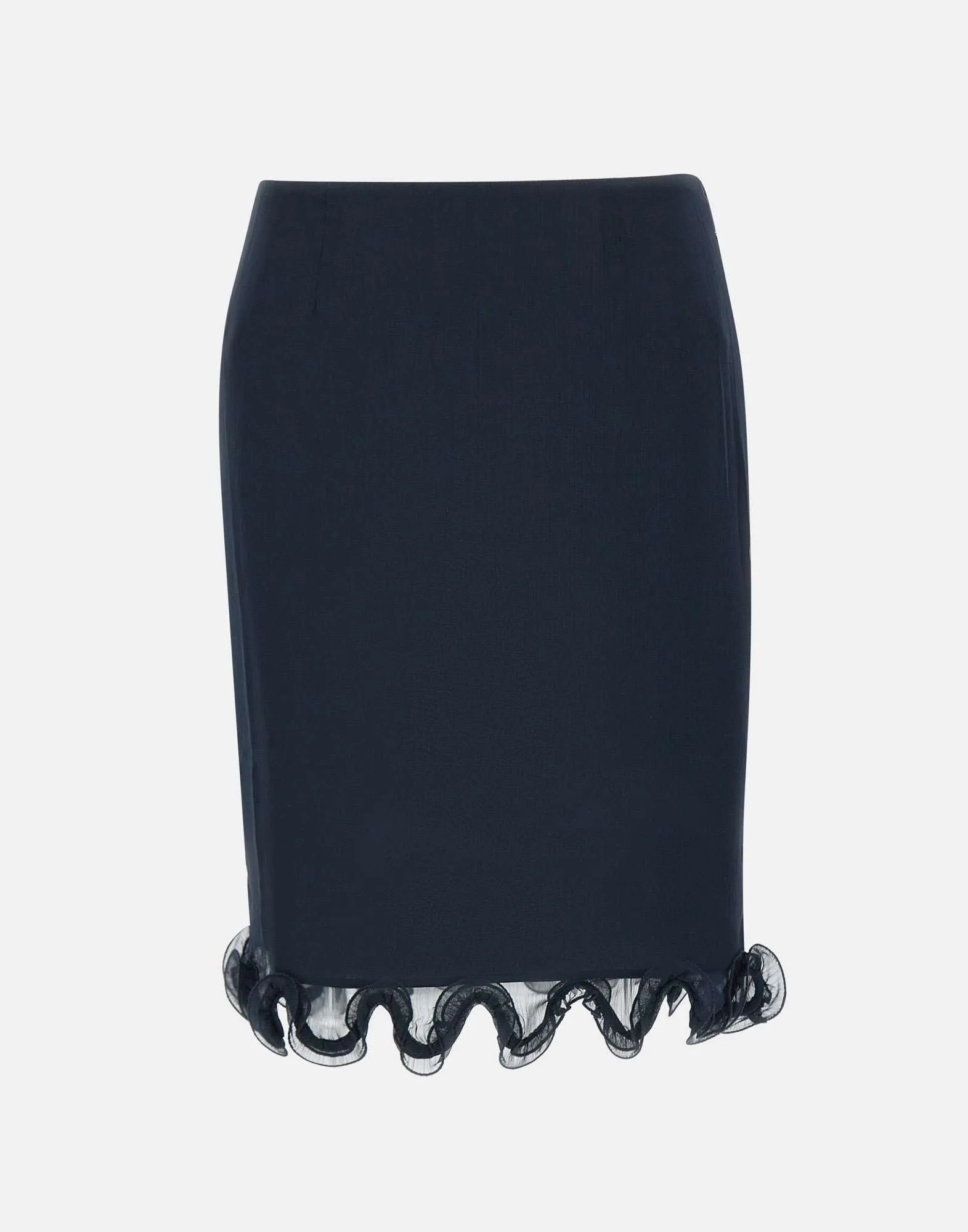Rotera Birger Christensen Chiffon ruffle kjol i blått