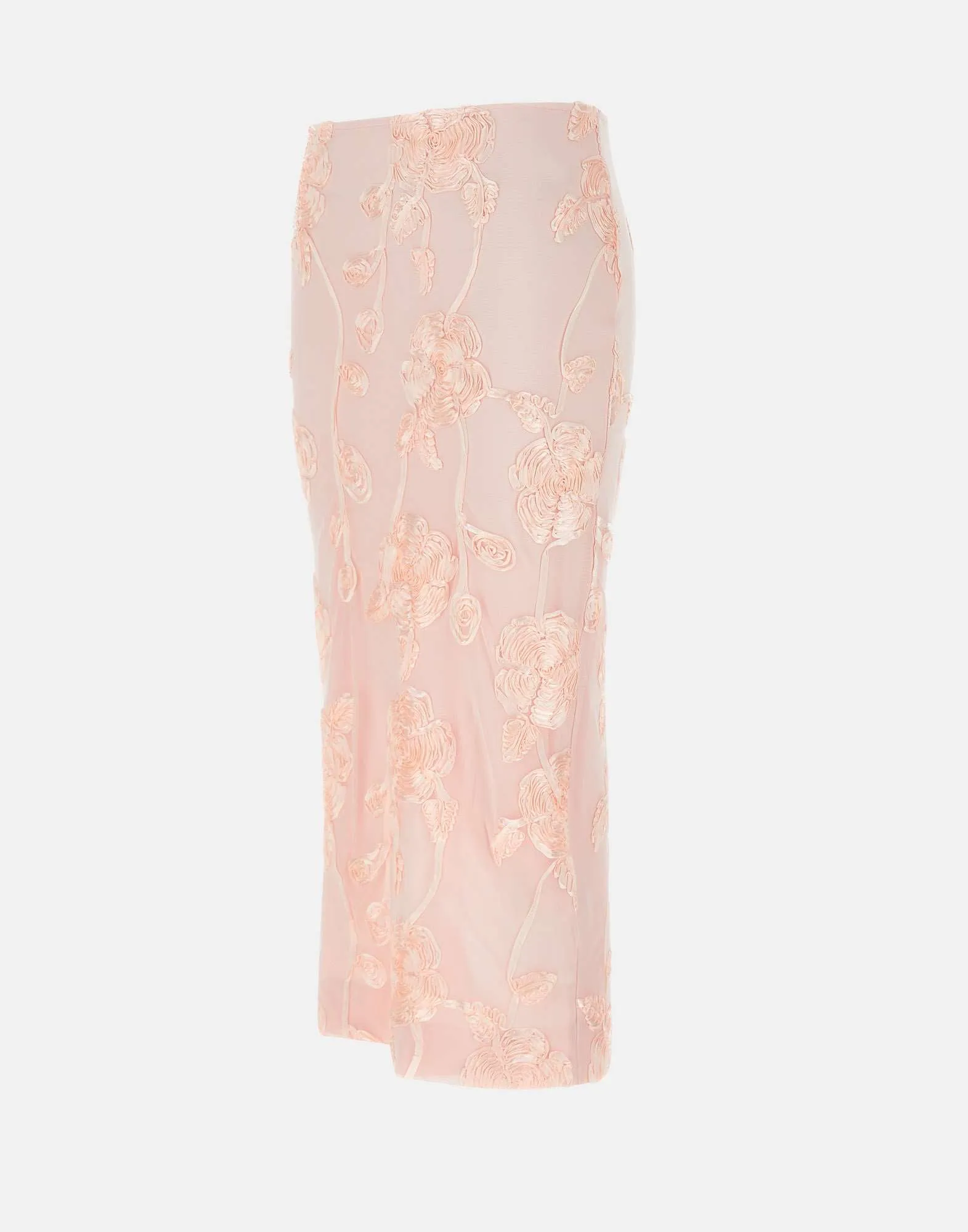 Rotera Birger Christensen Flower Mesh Pencil kjol i rosa