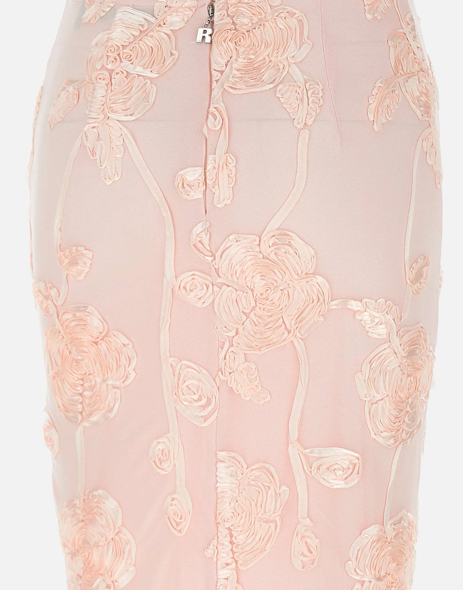 Rotera Birger Christensen Flower Mesh Pencil kjol i rosa